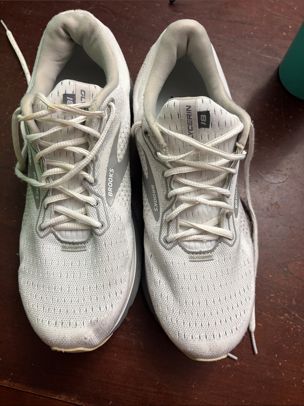 Men’s brooks white size 11.5 glycerin 8 running walking training athletic shoes